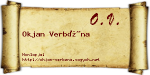 Okjan Verbéna névjegykártya