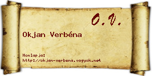 Okjan Verbéna névjegykártya